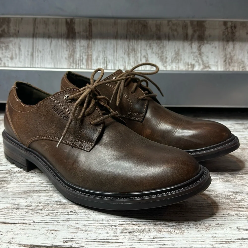 JOSEF SEIBEL MEN’S OSCAR 05-CASTAGNE Size 10/EU 43 Brown Leather Lace Up Oxfords